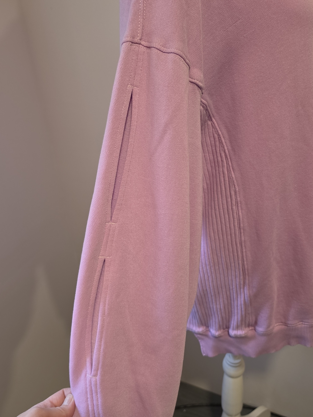 aerie Oversized Ribbed Arm Slits Lilac Crewneck Sweatshirt Women's Size Large - Picture 7 of 13